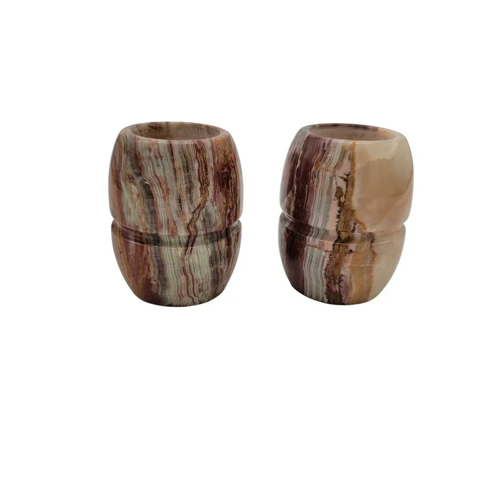 Natural Onyx Candle Holders Set Of 2 - Picture 1 of 5